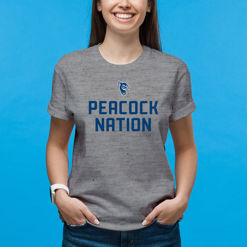 St Peter's University Peacocks Peacock Nation T-Shirt - Graphite Heather