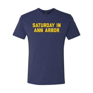 Saturday in Ann Arbor Michigan Next Level Triblend Short Sleeve T Shirt - Vintage Navy