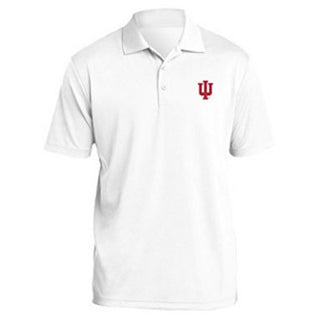 Indiana University Hoosiers Trident Left Chest Embroidered Polo - White