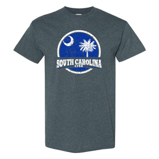 South Carolina Distressed Circle T-Shirt - Dark Heather