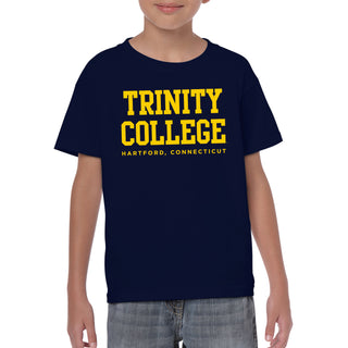 Trinity College Bantams Basic Block Cotton Youth Short Sleeve T Shirt - Navy