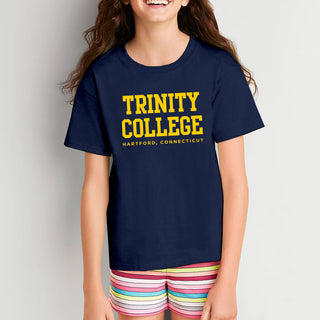 Trinity College Bantams Basic Block Cotton Youth Short Sleeve T Shirt - Navy