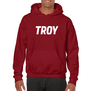 Troy University Trojans Basic Block Cotton Hoodie - Cardinal