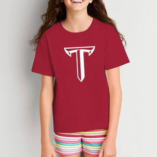 Troy University Trojans Primary Logo Cotton Youth T-Shirt - Cardinal