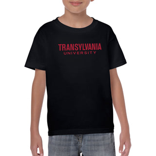 Transylvania University Pioneers Basic Block Youth Short Sleeve T Shirt - Black