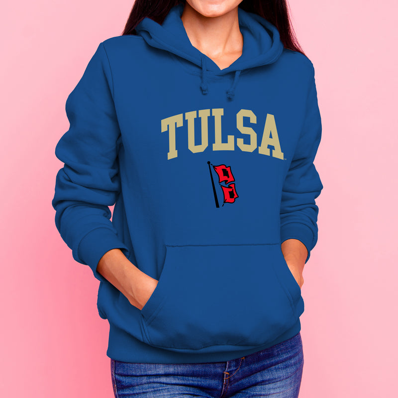 University of Tulsa Golden Hurricanes Arch Logo Cotton Hoodie - Royal