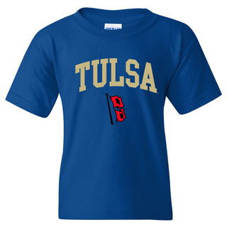 University of Tulsa Golden Hurricanes Arch Logo Cotton Youth T-Shirt - Royal