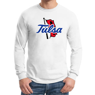 University of Tulsa Golden Hurricanes Primary Logo Cotton Long Sleeve T-Shirt - White