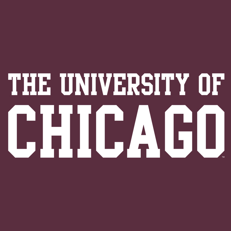 University of Chicago Maroons Basic Block Short Sleeve T Shirt - Maroon