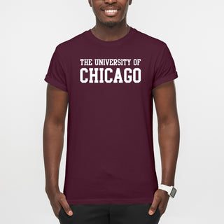 University of Chicago Maroons Basic Block Short Sleeve T Shirt - Maroon