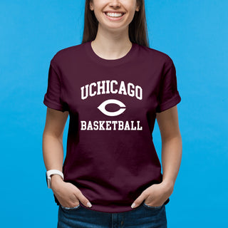 University of Chicago Maroons Arch Logo Basketball Short Sleeve T Shirt - Maroon