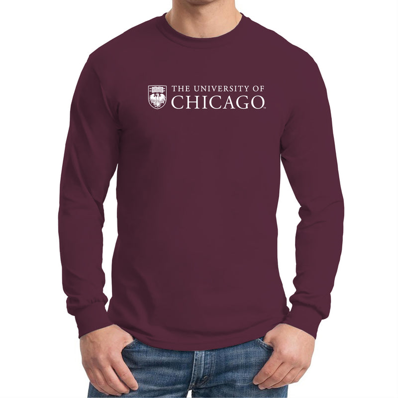 University of Chicago Maroons Institutional Logo Long Sleeve T Shirt - Maroon