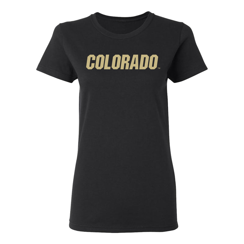 University of Colorado Buffaloes Basic Block Women's T Shirt - Black