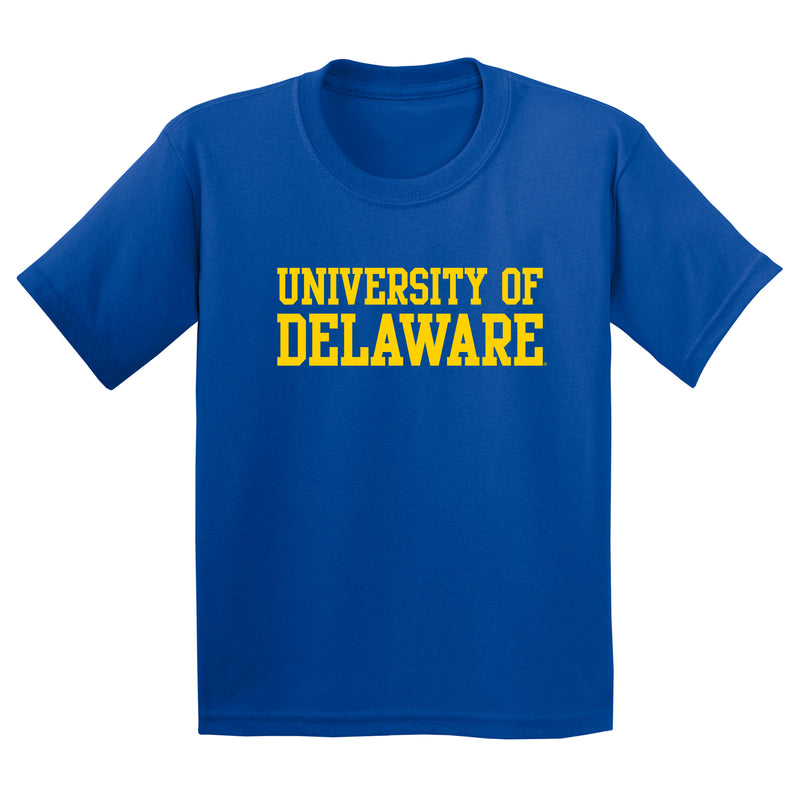 Delaware Blue Hens Basic Block Youth T Shirt - Royal