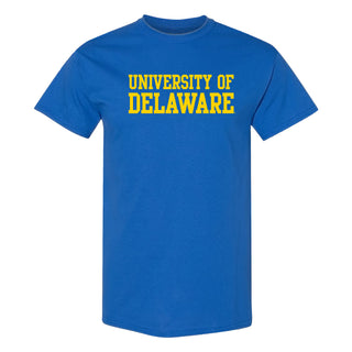 Delaware Blue Hens Basic Block T Shirt - Royal