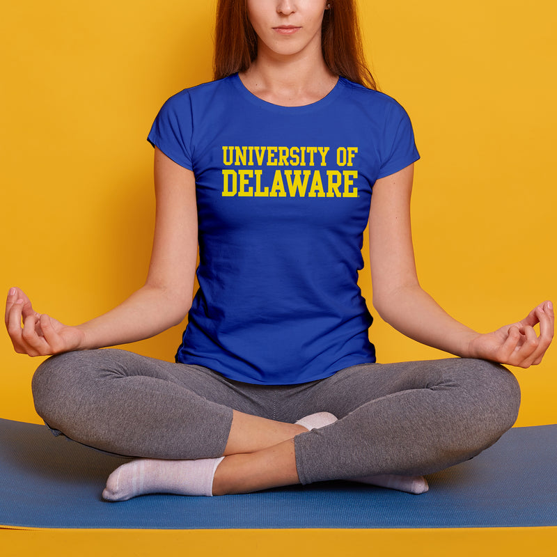 Delaware Blue Hens Basic Block Women's T Shirt - Royal