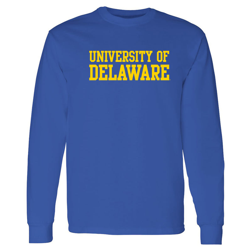 Delaware Blue Hens Basic Block Long Sleeve T Shirt - Royal