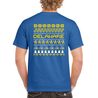 Delaware Blue Hens Holiday Ugly Sweater T Shirt - Royal