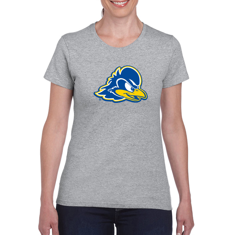 Delaware Blue Hens Primary Logo Women's T Shirt - Sport Grey