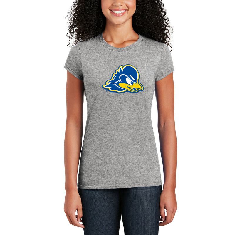 Delaware Blue Hens Primary Logo Women's T Shirt - Sport Grey