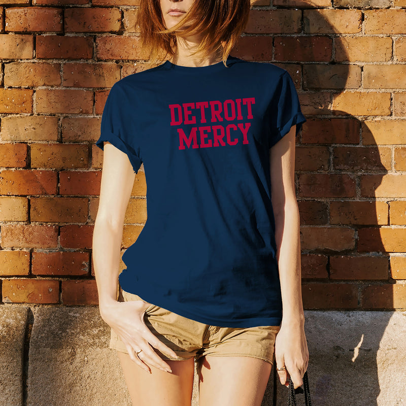 University Of Detroit Mercy Titans Basic Block Short Sleeve T Shirt - Navy