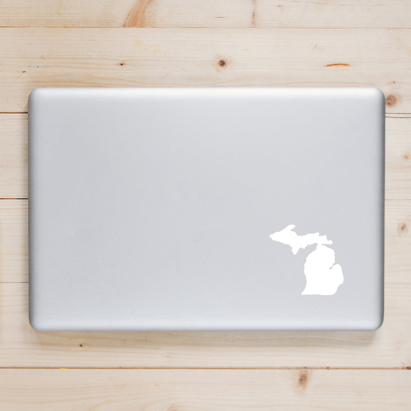 Michigan Silhouette Vinyl Decal 3"w - White