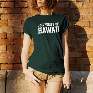 University of Hawaii Rainbow Warriors Basic Block Cotton T-Shirt - Forest