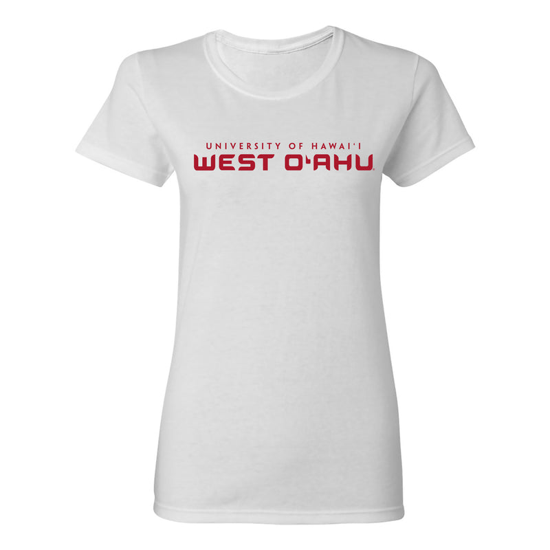 Hawaii West Oahu Pueo Basic Block Women's T Shirt - White