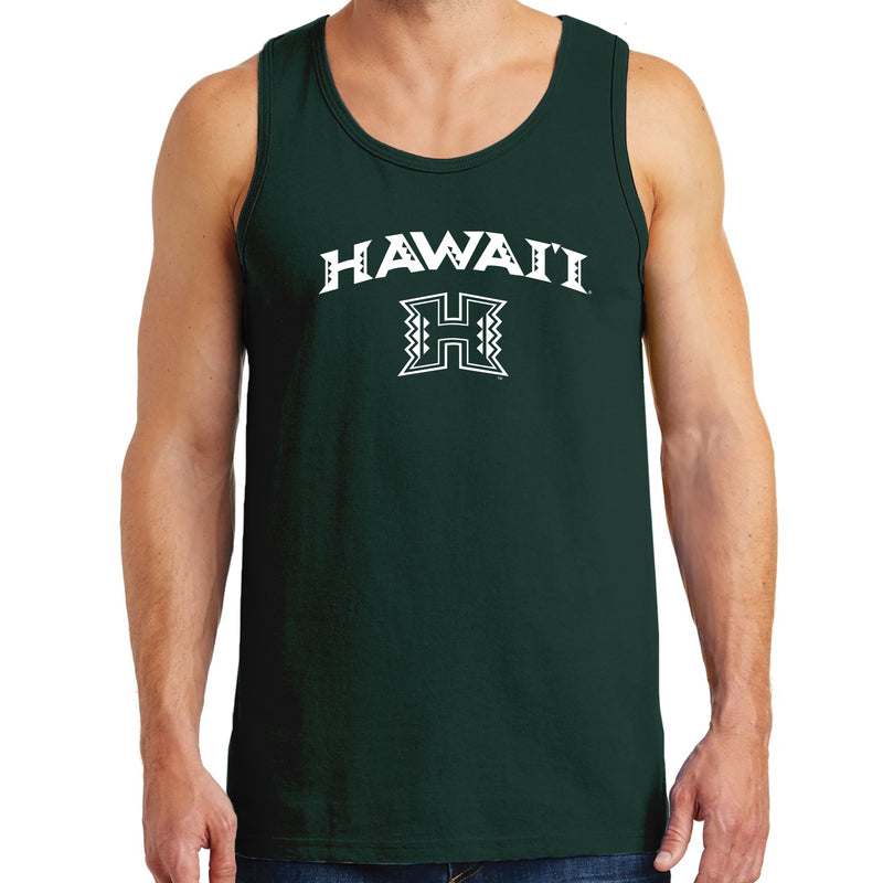 University of Hawaii Rainbow Warriors Arch Logo Cotton Tank Top - Forest