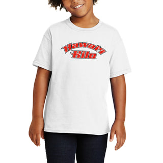 Hawaii Hilo Vulcans Arch Logo Youth T Shirt - White