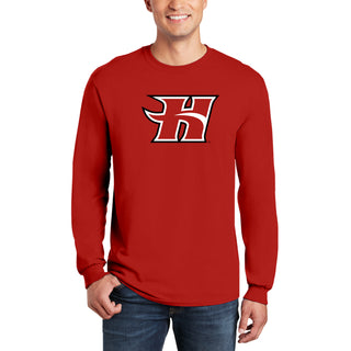 Hawaii Hilo Vulcans Primary Logo Long Sleeve T Shirt - Red