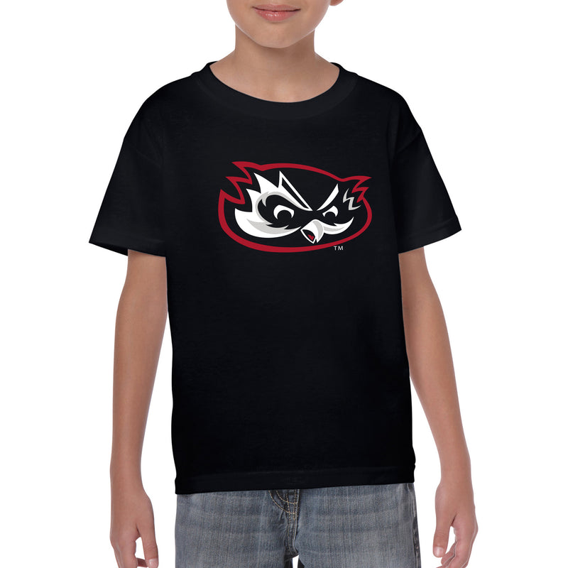 Hawaii West Oahu Pueo Primary Logo Youth T Shirt - Black