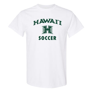 Hawaii Rainbow Warriors Arch Logo Soccer T Shirt - White