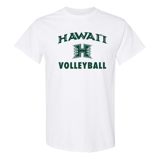 Hawaii Rainbow Warriors Arch Logo Volleyball T Shirt - White