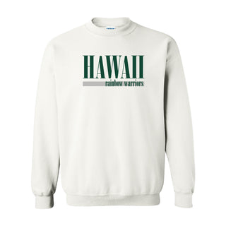 University of Hawaii Rainbow Warriors Boldline Basic Cotton Crewneck Sweatshirt - White