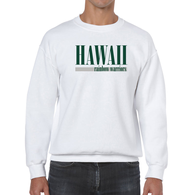 University of Hawaii Rainbow Warriors Boldline Basic Cotton Crewneck Sweatshirt - White