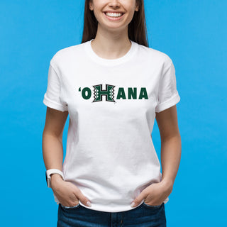 Hawaii Manoa Rainbow Warriors OHANA T Shirt - White