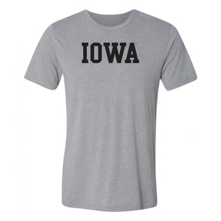 Iowa Hawkeyes Basic Block Triblend T-Shirt - Grey Triblend