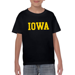 Iowa Hawkeyes Basic Block Youth T-Shirt - Black