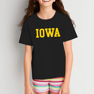 Iowa Hawkeyes Basic Block Youth T-Shirt - Black