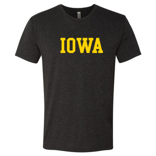 University of Iowa Hawkeyes Basic Block Next Level Short Sleeve T Shirt - Vintage Black