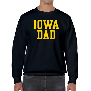 Iowa Hawkeyes Basic Block Dad Crewneck Sweatshirt - Black