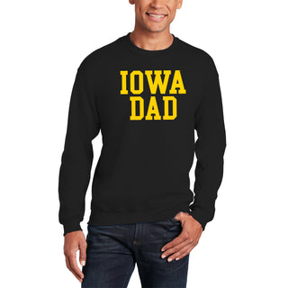 Iowa Hawkeyes Basic Block Dad Crewneck Sweatshirt - Black