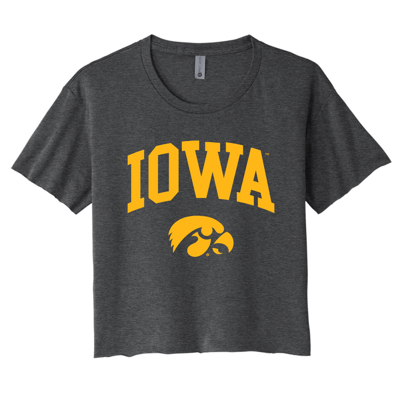 Iowa Arch Logo Festival Womens Cali Crop - Charcoal