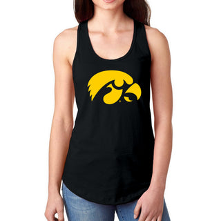 University of Iowa Hawkeyes Primary Logo Next Level Women's Racerback Tank Top - Black