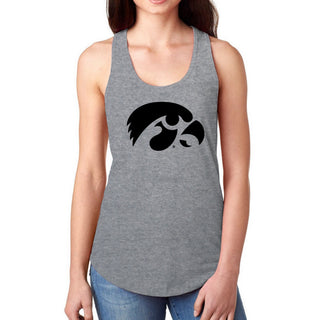 University of Iowa Hawkeyes Primary Logo Next Level Racerback Tank Top - Heather Grey