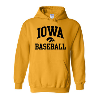 University Of Iowa Hawkeyes Arch Logo Baseball Hoodie - Gold