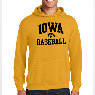 University Of Iowa Hawkeyes Arch Logo Baseball Hoodie - Gold