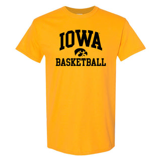 University of Iowa Hawkeyes Arch Logo Basketball Short Sleeve T Shirt - Gold