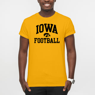 University of Iowa Hawkeyes Arch Logo Football Short Sleeve T Shirt - Gold